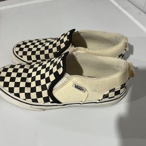 Cream and Black Vans